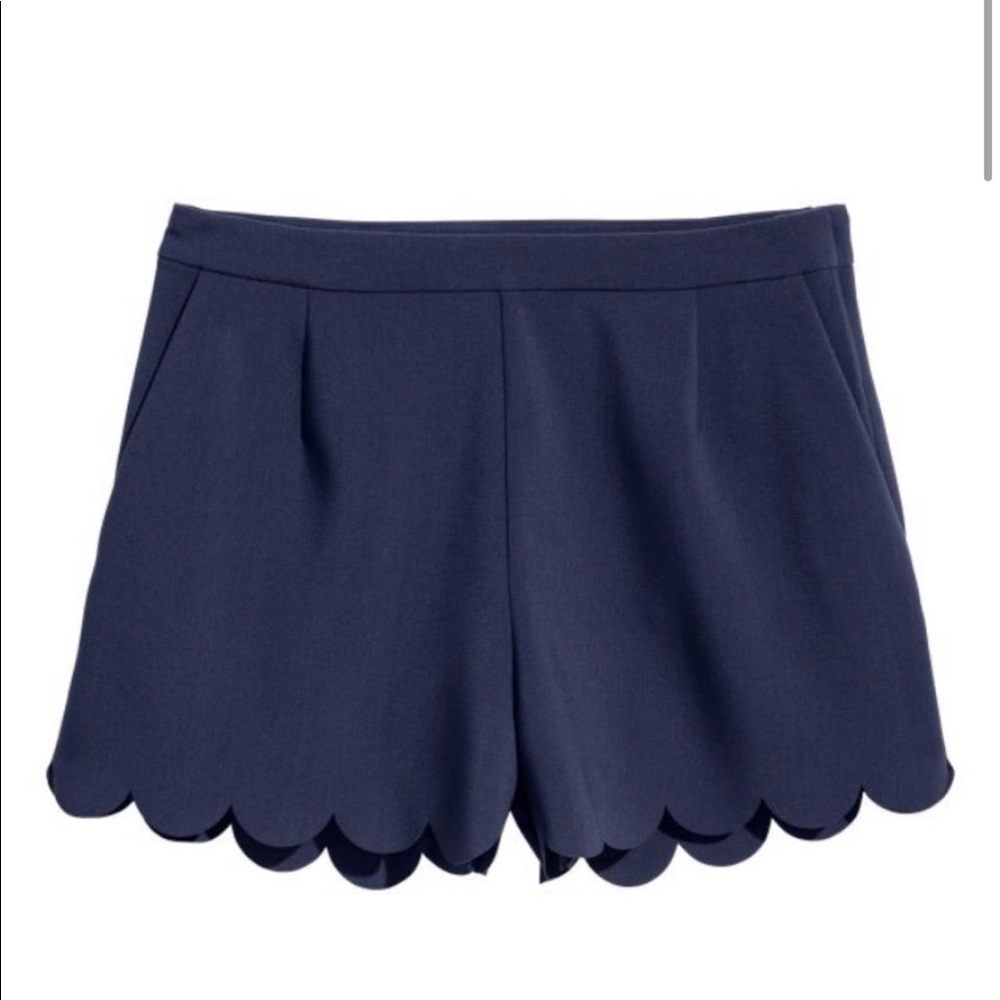 H&M high waisted, navy dress shorts